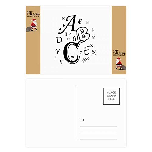 Carte postale de remerciement Père Noël ABC lot de 20 papeterie Noël