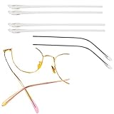 2 Pairs TR Material Eyeglasses Replacement Accessories Ear Anti-Slip Holder Long Temple Tips Ear Pads Tube Eyewear Retainers Replacement Tips for Thin Metal Eyeglass Legs (White)