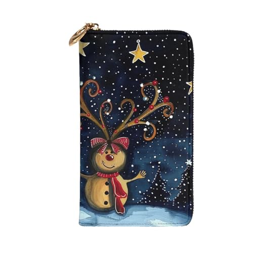 Starry Christmas Printed Long Wallet for Women Men Cute PU Leather Wallet with Coin Purse and Credit Card Holder2