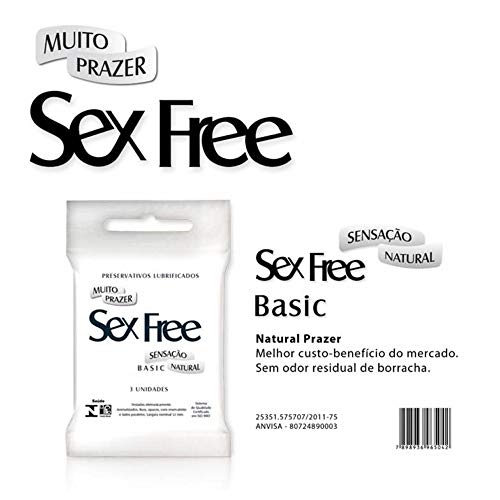 Preservativo Lubrificado Sex Free Basic - 3 unidades