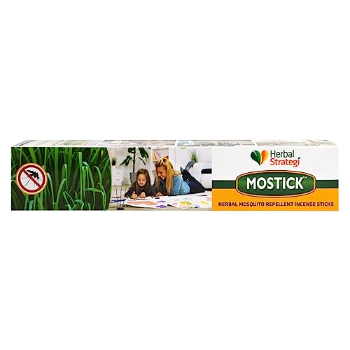 Herbal Strategi Mosquito Agarbatti Incense Stick Herbal - Natural, Vegan & Eco-Friendly | 100% Herbal and Chemical Free | Baby and Pet Safe | Ayush Certified | 120 Sticks