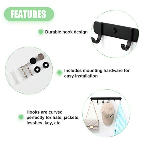 Ihomepark Coat Hooks Wall Mounted, Heavy Duty Metal 5 Coat Hanger Rack For Coat Hat Towel Purse Robes Keys Mudroom Bathroom Entryway (1 Pack, Black) #TOP5