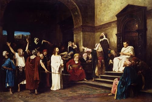 Peinture Le Christ devant Pilate de Munkácsy pour décoration murale salon