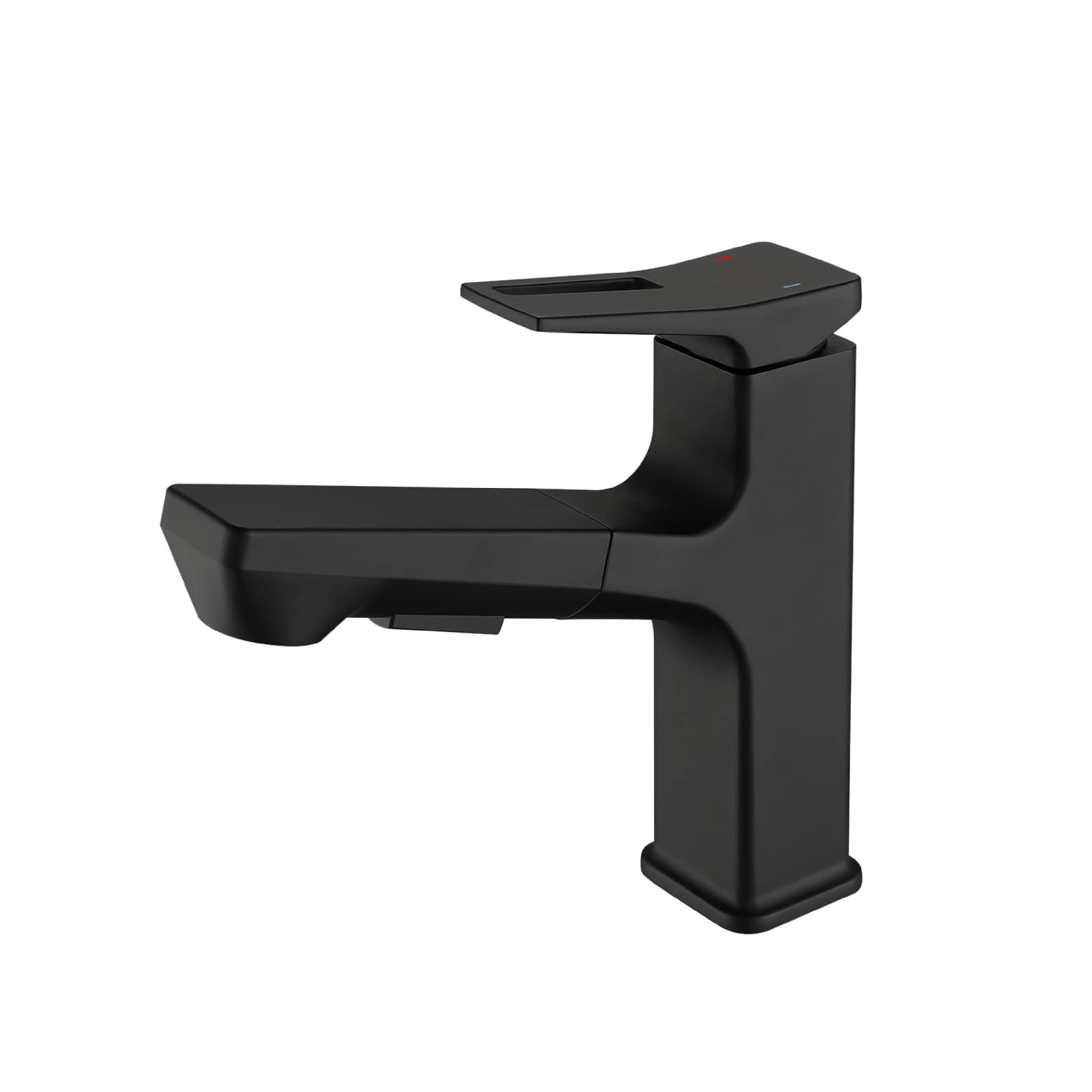 NVSFZGIYG Bathroom Mixer Sink Faucet with Pull Out Sprayer Dual Mode Tap for Hot and Cold Water Brass Single Handle Multifunctional Retractable Basin,Black(Nero)