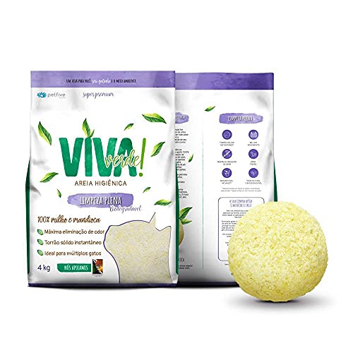 Areia Higiênica Limpeza Biodegradável Fina Kit 12kg
