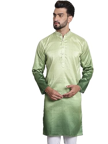Image of SOJANYA (Since 1958 Men's Jacquard Silk Woven Design Long Kurta