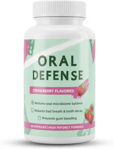 VeroCore Oral Defence Oralite Probiotics Supplement for Microbiome Balance Supports Fresh Breath Gum Comfort & Healthy Teeth Strawberry Flavor 60 Capsules