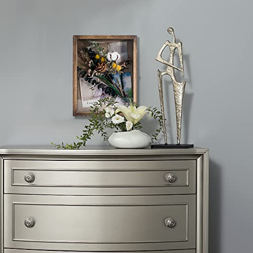 Image of GraduationMall 11x14 Shadow Box Frame Solid Wood Glass Door Display Case with Linen Back and 6 Stick Pins,1.5 inches Interior Depth,Ideal for Memorabilia Pictures Flowers Medals Tickets