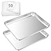Backblech, HaWare Ofenblech 2er Set mit 50 Blatt Backpapier, Edelstahl Fettpfanne Backofen 40x30x2.5 cm, Rechteckiges Backofenblech Kuchenblech zum Backen/Kochen, Ungiftig & Gesund, Spülmaschinenfest