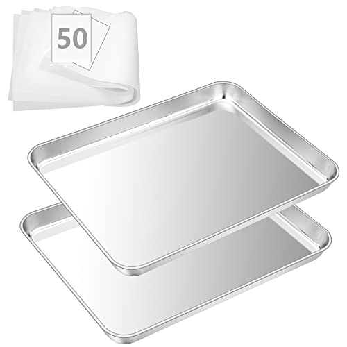 Plaque de cuisson rectangulaire en acier inoxydable avec papier de cuisson - 2