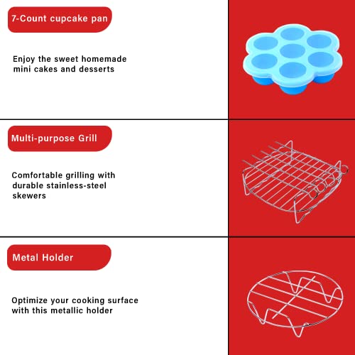 image for AUSPURE Kitchen Air Fryer Accessories XL (Aus-Fry550AC) Set of 6 Fit A