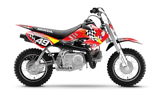 Kalair GFX Graphics Kit for Honda CRF50 (2004-2012) Pecker Series Red 09 Mil - Dirt bike Custom Racing Graphics Decals Stickers Kit, no-plastics