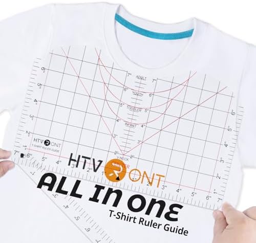 HTVRONT Tshirt Ruler Guide for Vinyl Alignment - Tshirt Measurement Tool for Heat Press in HTV Vinyl, All-in-ONE T Shirt Ruler to Center Design and Craft Sewing for Cricut Accessories and Supplies