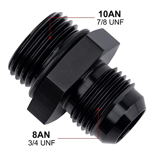 Image of EVIL ENERGY 8AN Flare to 10AN ORB Male Fuel Rail Adapter Fitting Black 2Pcs