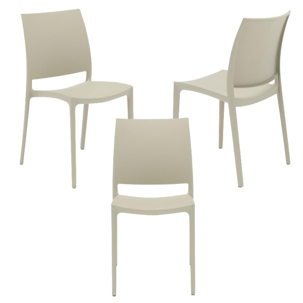 Bianche Set Sedie In Polipropilene Modello REA, MADE IN ITALY