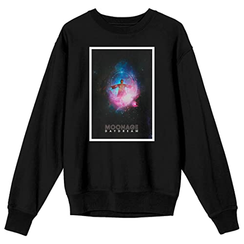 Bioworld David Bowie Moonage Daydream Crew Neck Long Sleeve Black Unisex Adult Sweatshirt