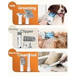 oneisall Hundeschermaschine mit Staubsauger, Super Saugkraft mit 12000 Pa Saugt 99.99% der Tierhaare, Leise Schermaschine Hund Katze Hundehaarschneidemaschine mit 7 Pflegewerkzeugen – Bild 5