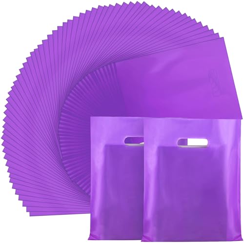 Kosiz 1000 Pcs Plastic Merchandise Shopping Bag Bulk 9 x 12'', Purple