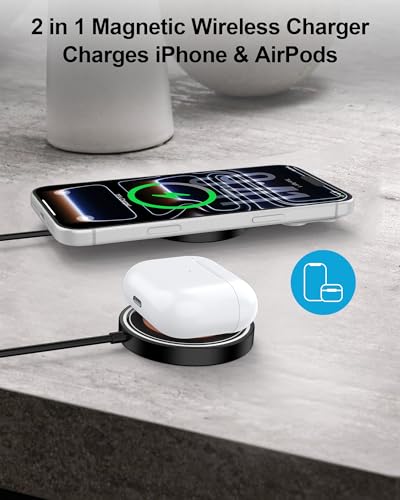 Image of 15W Magnetic Wireless Charger for Samsung, USB-C /A Magsafe Charger Pad | Designed for Magnetic Wireless Charging with Compatible Samsung Galaxy S26 Ultra, S25, S24 FE, S23 and S22 series, iPhone