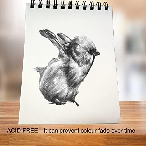 Eachgoo Spiral Bound Sketchbook, A5 130gsm 50 Sheets Acid Free Sketch Paper for a Variety of Dry Media
