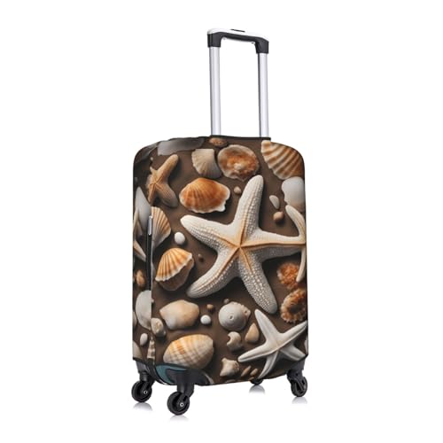 Starfish And Shells Tsa Approved Luggage Cover For 18-32 Inch Suitcases Scratch-Resistant Stretch Luggage Cover3