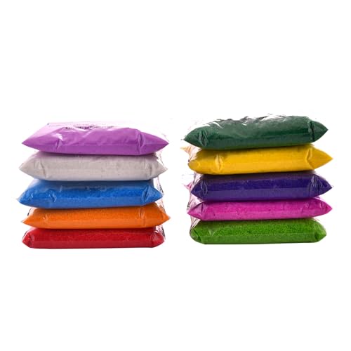 Image of Craftam Rangoli Colours Powder Set, 80g Each, Pouches for Festivals and Decorations (10 Poch x 80 Gram = Total 800 Gram)