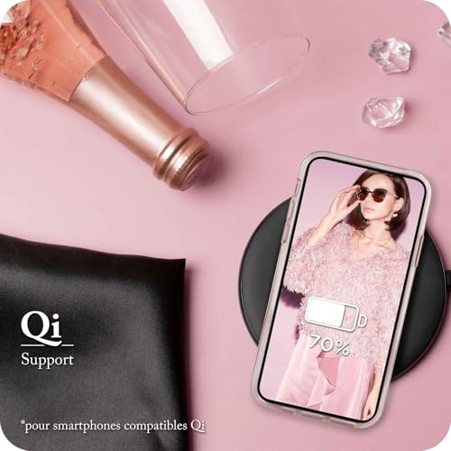 Coque iPhone 17 Pro Max rose à paillettes ONEFLOW fine en TPU