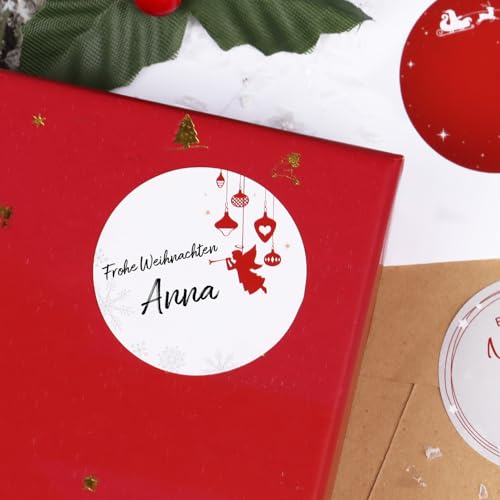 MEJOSER 120 Stück Weihnachtsaufkleber zum Beschriften 4cm Aufkleber Sticker Frohe Weihnachten Weihnachtssticker Geschenkaufkleber für DIY Geschenke Adventskalender Basteln