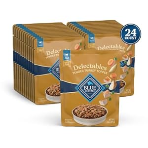 Blue Buffalo Delectables Pure Moist Canine Meals Topper, Turkey Dinner 3oz (Pack of 24)