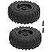 55mm/2.2in 1/10 Scale Rubber Tires & Wheel Rims Antiskid Fit for WPL D12 Model Parts (Black BL)