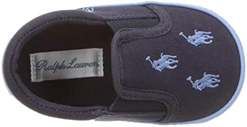 POLO RALPH LAUREN Kids Baby-Boy's Bal Harbour Repeat Crib Shoe, Navy, 4 M US Infant | Image 4