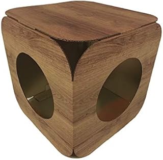 Cardboard Cat Cube - Wood Effect - By Cat FurNature