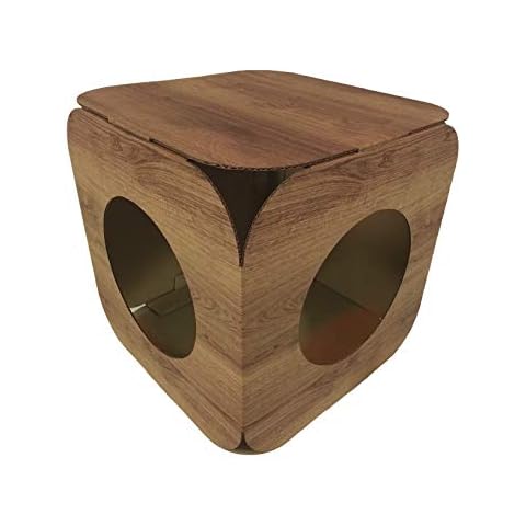 Cardboard Cat Cube - Wood Effect - By Cat FurNature Cover