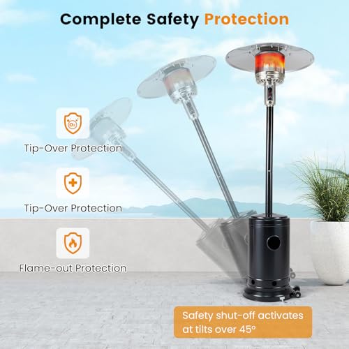 Tangkula 50,000 BTU Propane Patio Heater with Easy Ignition, Black - Image 5