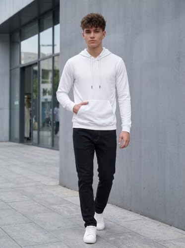 Image of HOODMASTER Unisex Fleece Hoodie Sweatshirt with Pockets Full Sleeves Regular Fit Solid Pattern Hooded Neck and Standard Length | Hoodies for Men & Women