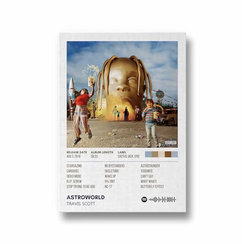 Image of Travis Scott Astroworld Album Poster 13x19 Inch Unframed | 300 GSM Matte Board Paper with Peel & Stick Tape Included | Rap Hip Hop Wall Art | Posters for Wall | Home Decor | Wall Decor Items | Room Decoration Items