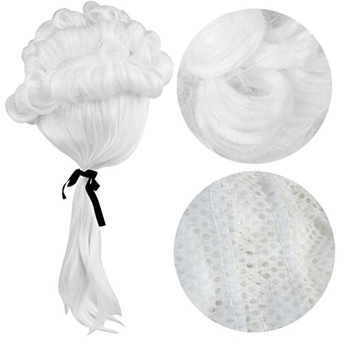 baotongle White Gentleman Lawyer George Washington Wig Costume Accessory - Thumbnail 3