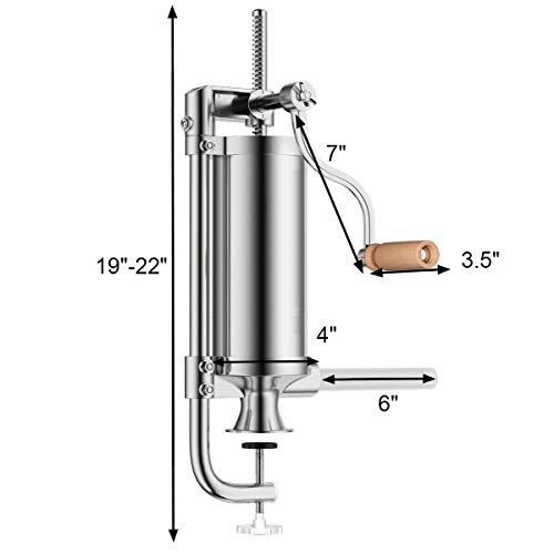 Goplus Stainless Steel Vertical Sausage Stuffer Maker Meat Filler Commercial (3L) #TOP6