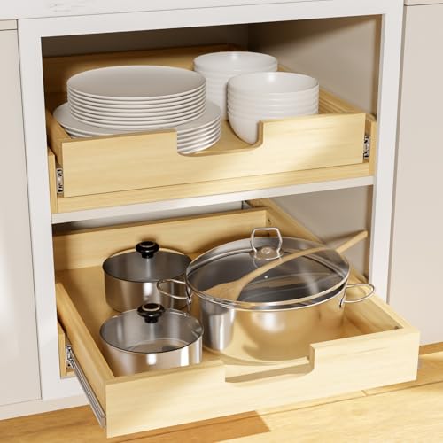 Grehitk Pullout Cabinet Organizer, 17''W×21''D×3''H Slide Out Shelves for Kitchen Cabinets, Pull out Drawers for Kitchen Cabinets, Pantry, Bathroom, & Storage Organization - Image 6