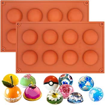 BPA Free 8 Cavities Round Chocolate Truffle Chocolate Mold Half Sphere Silicone Cake Mold