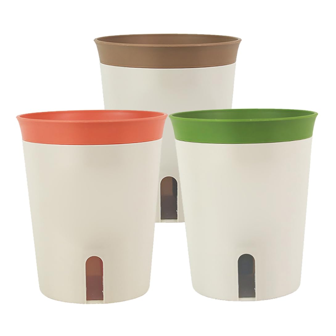 Hintyne Self Watering Planters Self Watering Plant Pots Indoor Orchids Pot Wicking Planter for Flowers African Violet 3PCS African Violet Pots