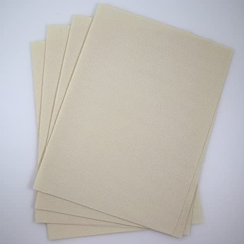 Image of KCS 4 /6 pc of 12 inch x 18 inch 18CT Counted Cotton Aida Cloth Cross Stitch Fabric (4 pc, Cream)