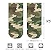 4TH N 5 Pack Men's Running Ankle Socks with Cushion, Casual Fashion Low Cut Sock for Hiking, Walking, Jogging Wear (Army Green Camouflage Vietnam Tiger Stripe Camo)