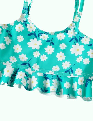 Image of DREAM BUS Toddler Girls Long Sleeve Swimsuit 3 Piece Rashguard Set with Bikini Top Baby Girls Bathing Suit Swimwear