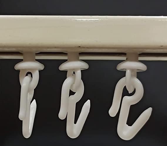 Image of Plastic Runner for C Channel /Curtain Track with Metallic Hooks (20)