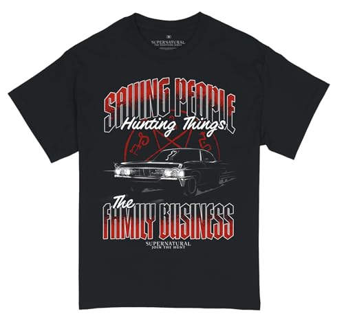 Image of Supernatural Saving People, Hunting Things Family Business T-Shirt, Black, XXL