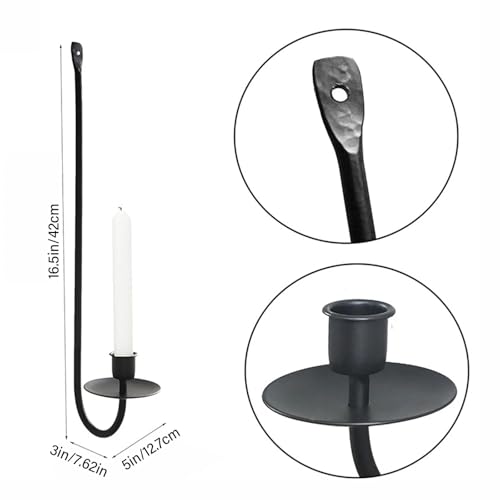 Portavelas de metal para pared en set de 2 piezas, estante resistente para fiestas 5