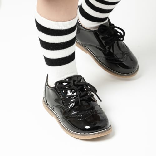 Image of KIDSUN Girl's Oxford School Uniform Dress Shoe Princess Flats Bow Slip on Loafer (Toddler /Little Kid)