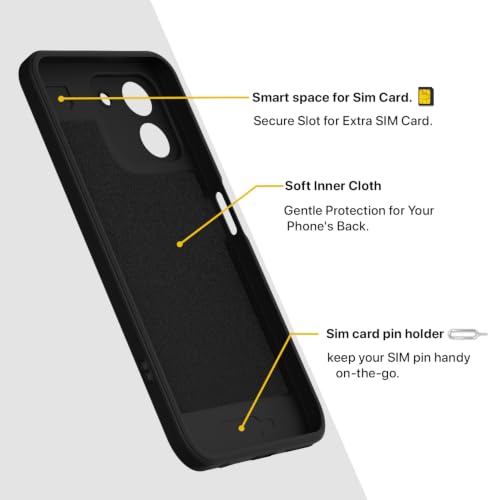Image of Outlouders Back Cover for Ai Plus Pulse 2 | Soft Matte Silicone | Slim Fit | Magnetic-Safe Logo Design (Magnetic-Safe Not Compatible) | Shockproof | Camera Protection Bumper Case (Black)
