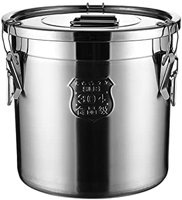Rice Bitsu SUS304 Stainless Steel Rice Container, Large Capacity, Sealed Rice Bottle, Stylish, Rice Storage Container, Preserves Freshness, Kitchen Utensils, Large Capacity, Insect Proof, Moisture-proof, Sealed Type, Lightweight, Convenient to Clean (33.1 lbs (15 kg) 15KG